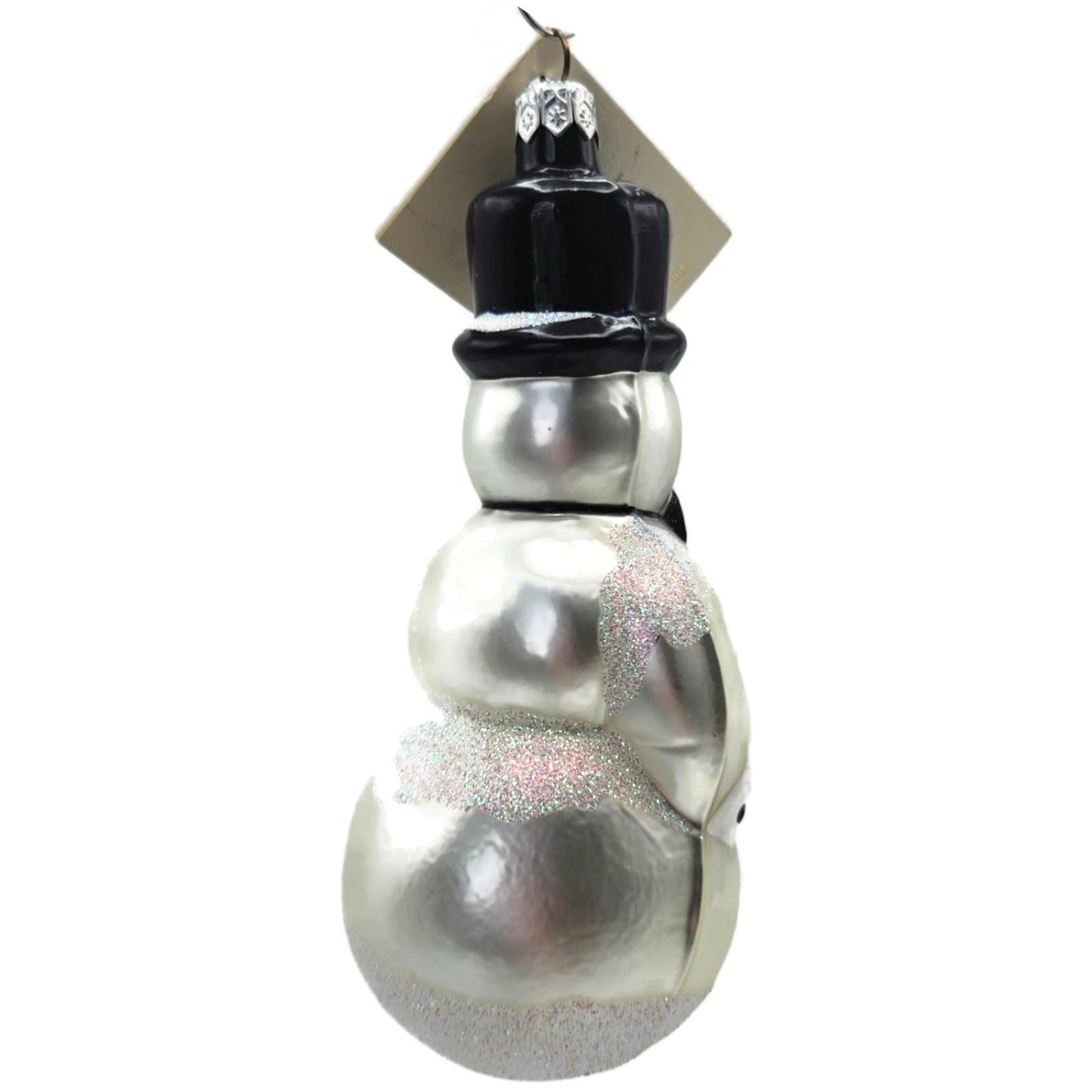 Patricia Breen Top Hat Snowman Matte White Snowflakes Christmas Tree Ornament NM