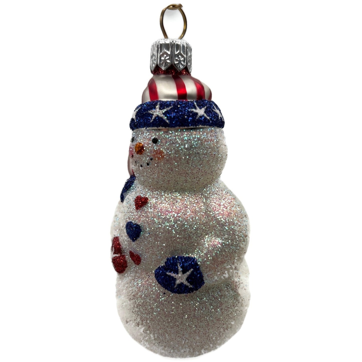 Patricia Breen Loving Snowman Patriotic Star Striped Christmas Tree Ornament
