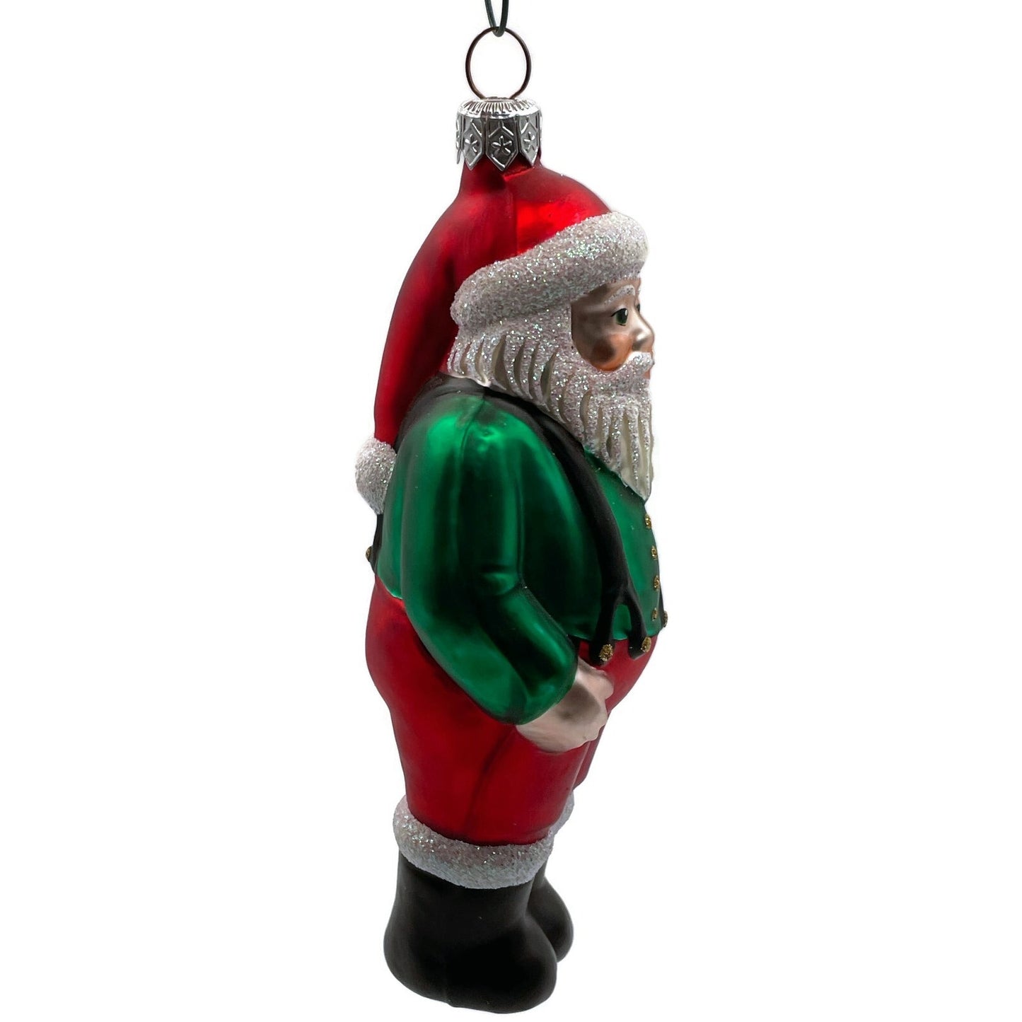 Patricia Breen Workshop Santa Claus Green Shirt Red Hat Pants Christmas Ornament