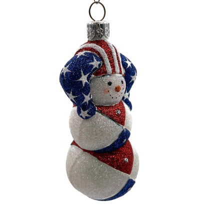 Patricia Breen Harlequin Snowman Patriotic Stars Stripe Christmas Tree Ornament