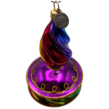 BluBom Vivid Rhapsody Drop Rainbow Swirl Purple Christmas Tree Ornament 2022-392