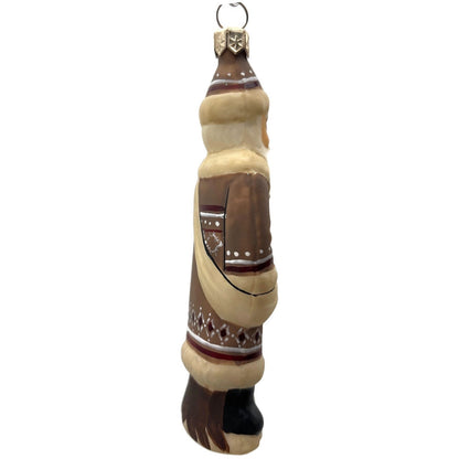 Vaillancourt Folk Art Brown Father Santa Claus Christmas Tree Ornament