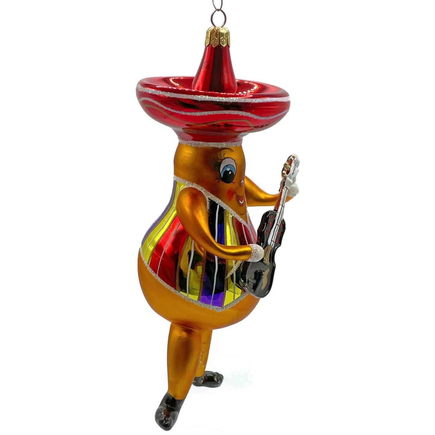 Christopher Radko Pear Fever Mariachi Sombrero Italian Christmas Ornament 99-422