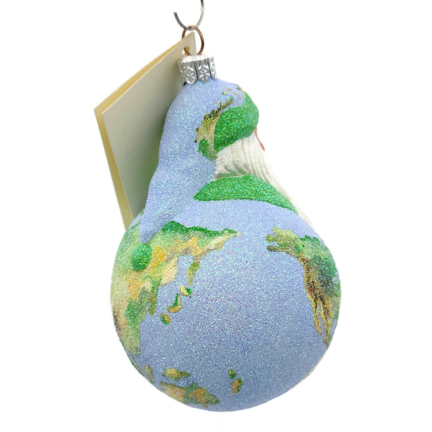 Patricia Breen Ornament Santa du Monde Globe Earth Christmas Holiday Glittered