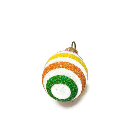 Patricia Breen Miniature Egg Spring Stripes Glass Easter Christmas Ornament 2629