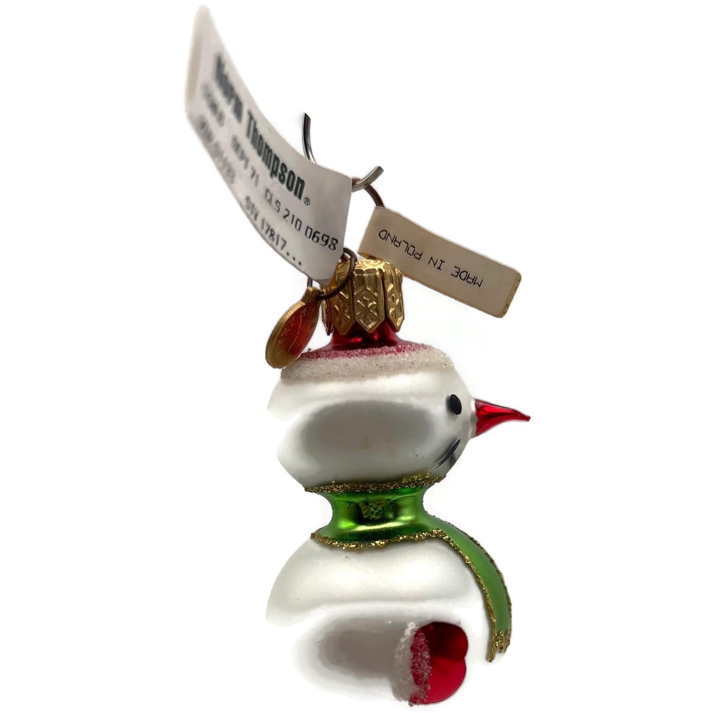 Department 56 Miniature Snowman White Poland Christmas Tree Ornament