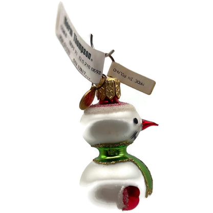 Department 56 Miniature Snowman White Poland Christmas Tree Ornament