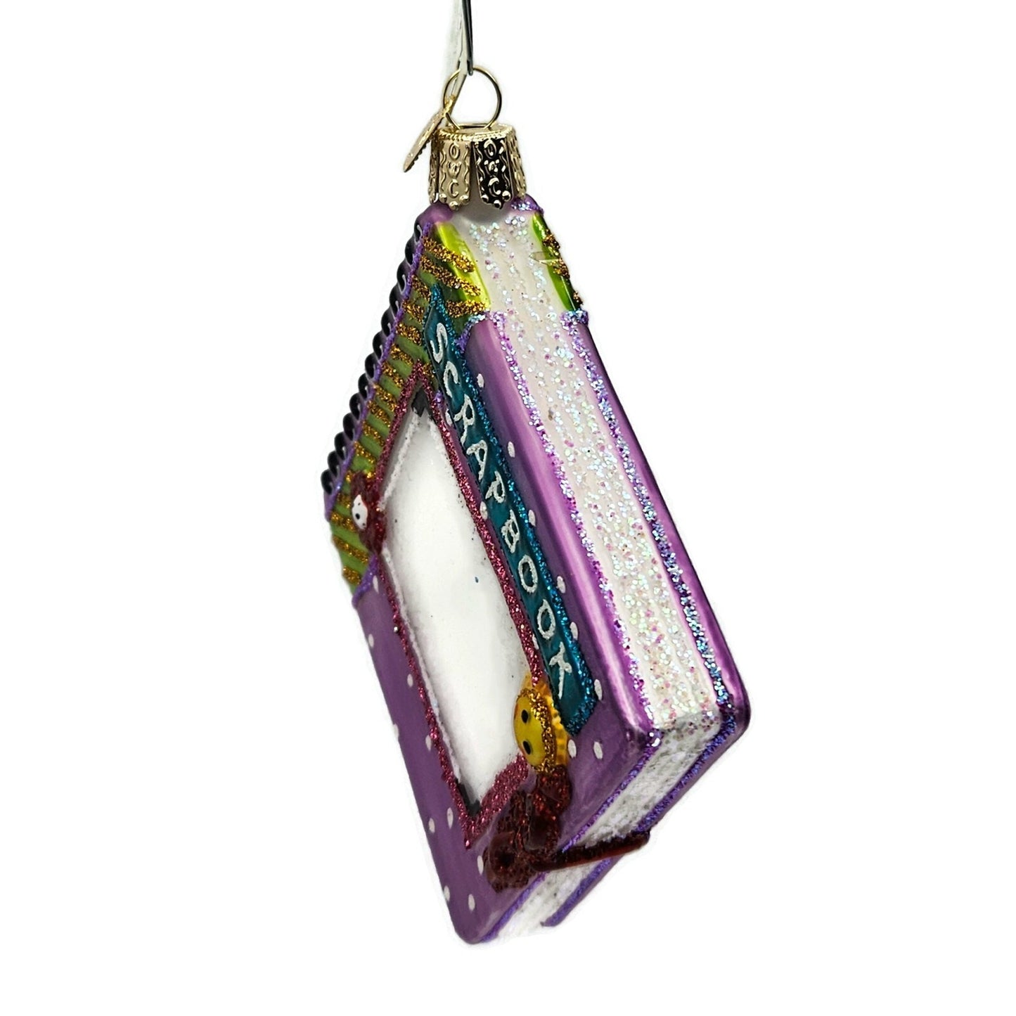 Old World Christmas Scrapbook Dotted Christmas Holiday Tree Ornament OWC 32371