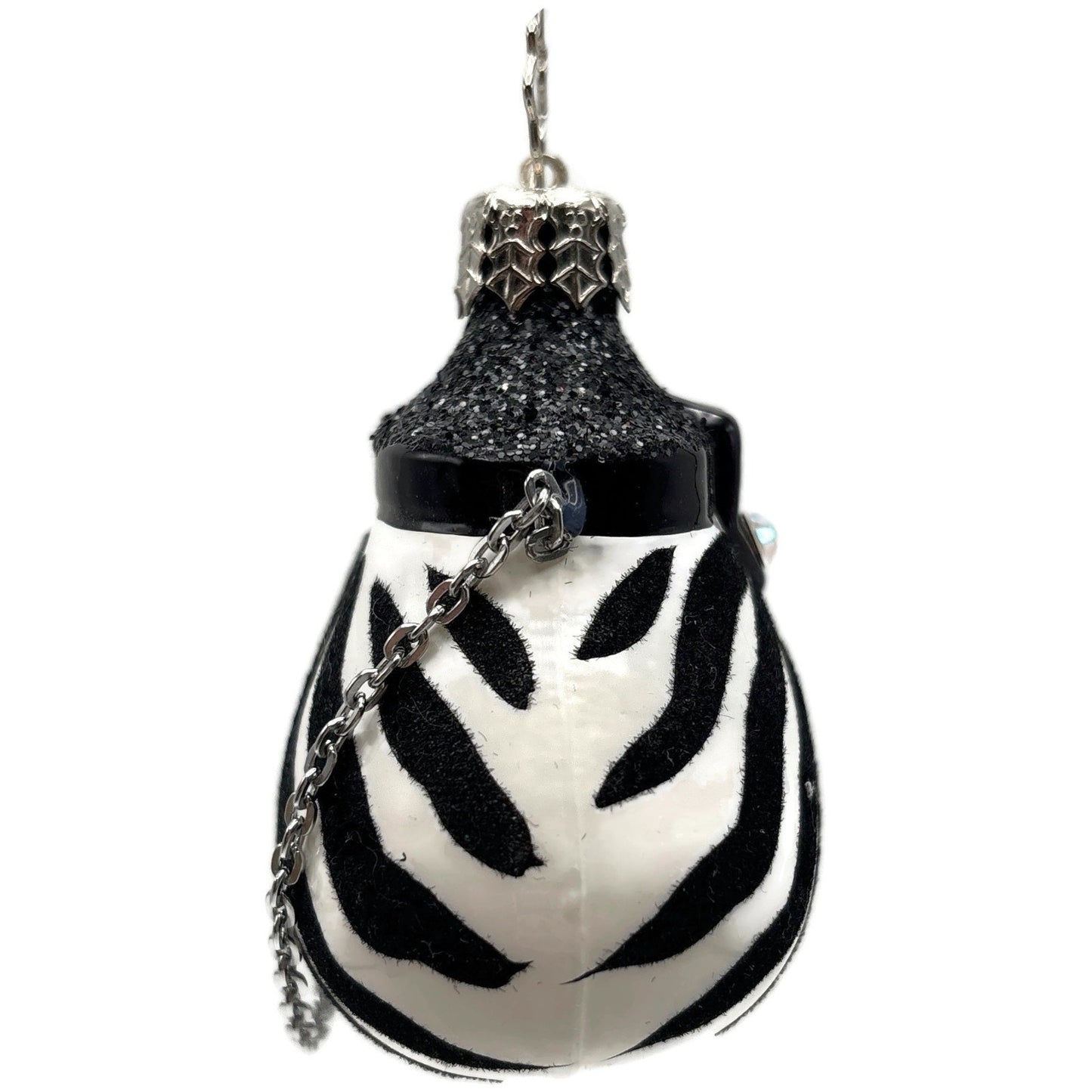 Christopher Radko Viva La Mode Zebra Purse Handbag Christmas Ornament 1012039