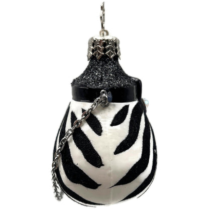 Christopher Radko Viva La Mode Zebra Purse Handbag Christmas Ornament 1012039