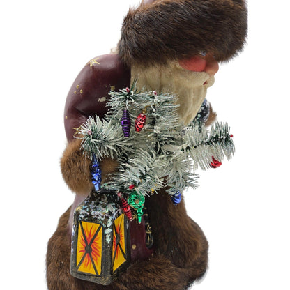 Ino Schaller Santa Claus Red Coat Paper Mache Candy Container Limited Edition