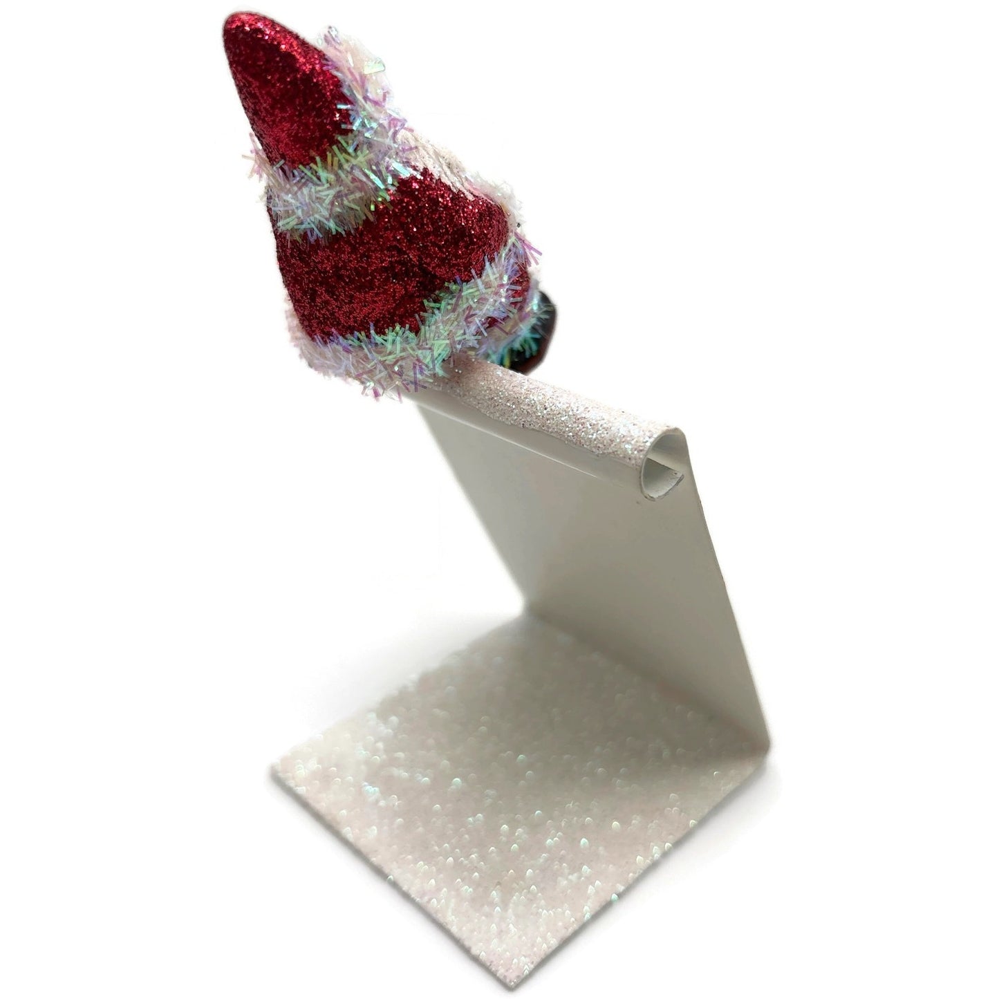 Patricia Breen Christmas Is Here Holly Sprig Santa Red Free Standing Ornament