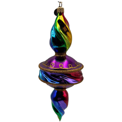 BluBom Vivid Rhapsody Drop Rainbow Swirl Purple Christmas Tree Ornament 2022-392