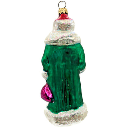 Christopher Radko Aqua Russian Santa Green Christmas Tree Ornament 91-112-7