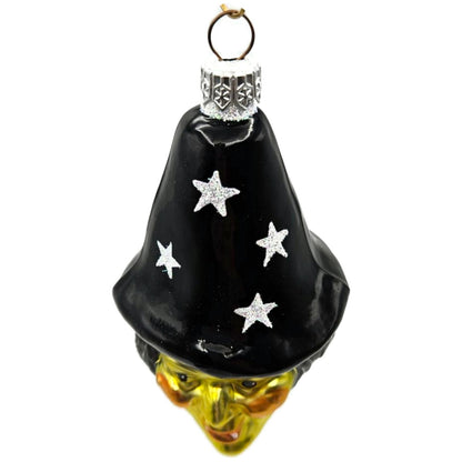 Patricia Breen Witch Hazel Green Face Stars Black Hat Halloween Ornament 9847