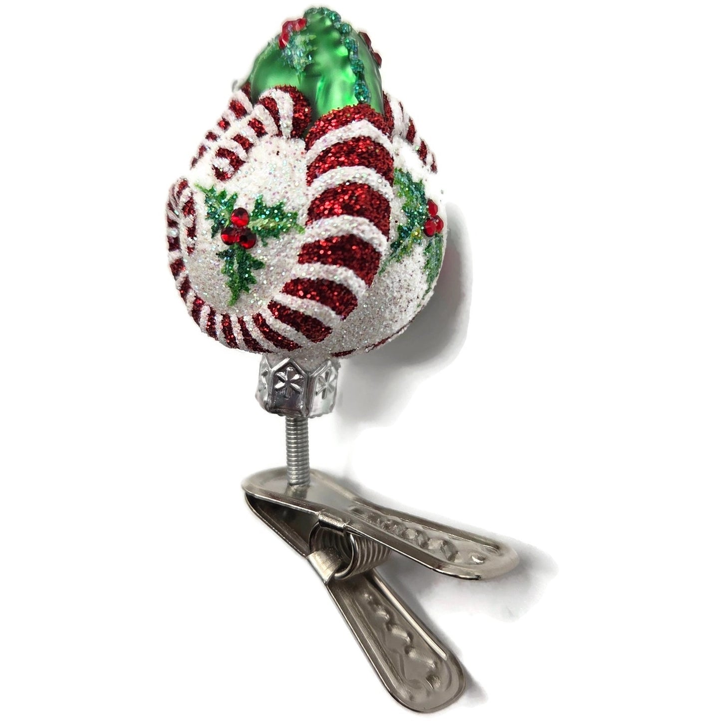 Patricia Breen Ultra Miniature Chameleon Candy Holly Clip On Christmas Ornament