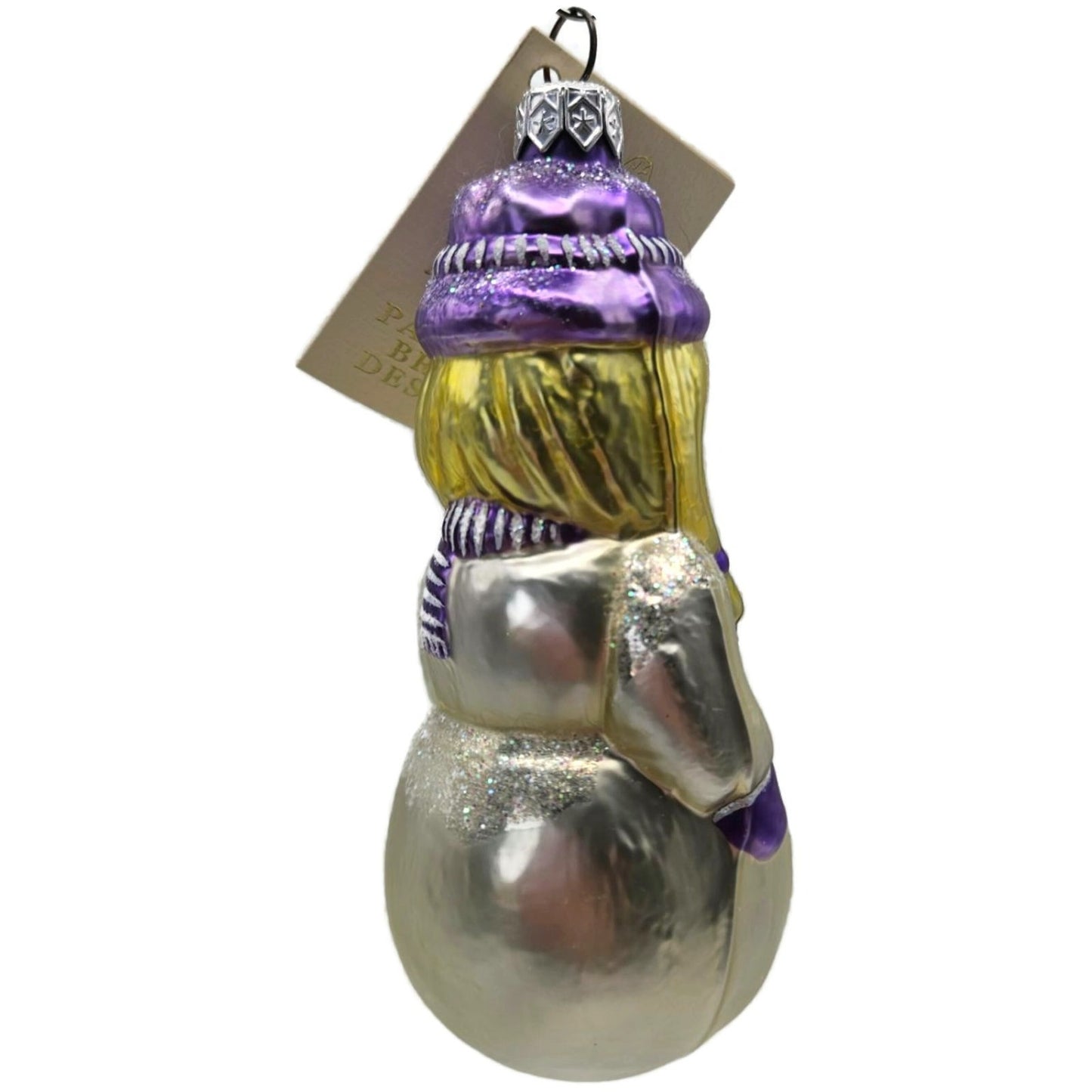 Patricia Breen Snow Woman Purple Winter Scarf Glass Christmas Ornament 9524