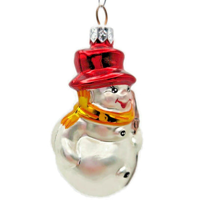Christopher Radko Littlest Snowman Red Hat Glass Christmas Ornament 92-067-0