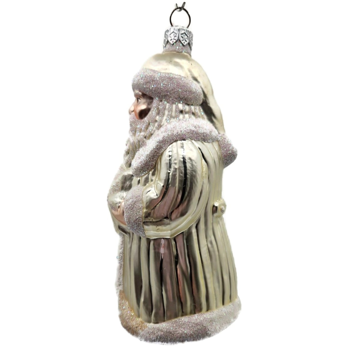 Patricia Breen Snowflake Santa Claus Pearl Glittered Christmas Tree Ornament