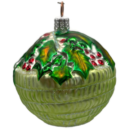 Patricia Breen Holly Basket Green Light Red Christmas Tree Ornament