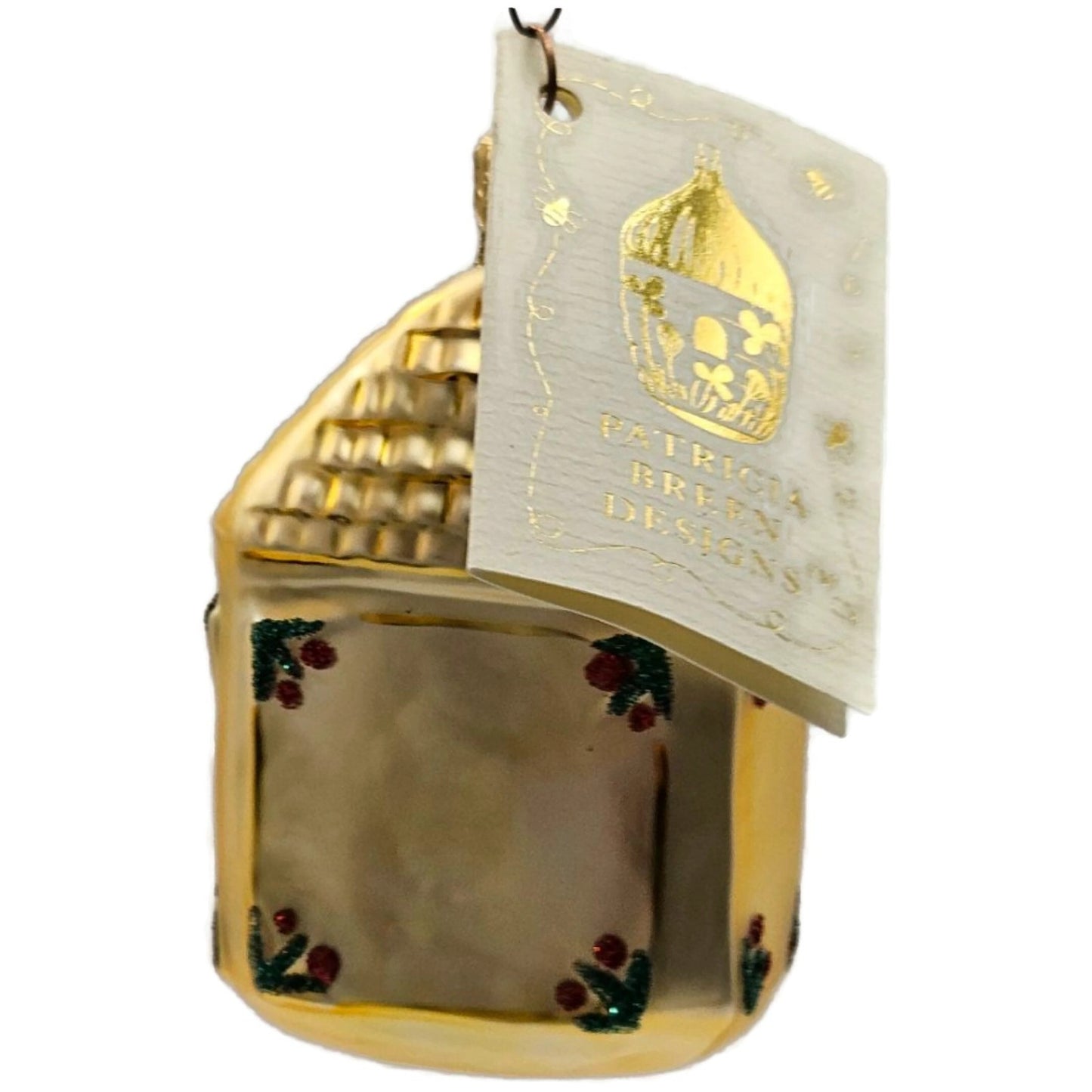 Patricia Breen Hickory Dickory Clock Gold Glittered Christmas Tree Ornament