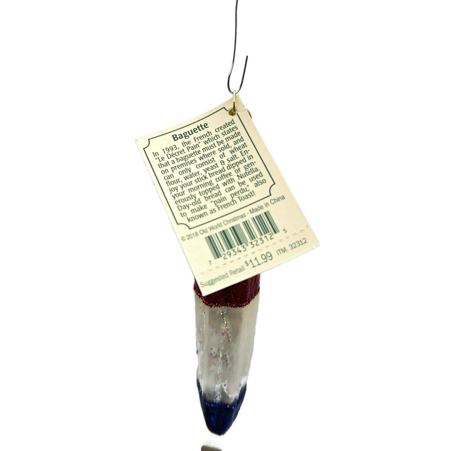 Old World Christmas Baguette Bread Snack Christmas Holiday Tree OWC Ornament