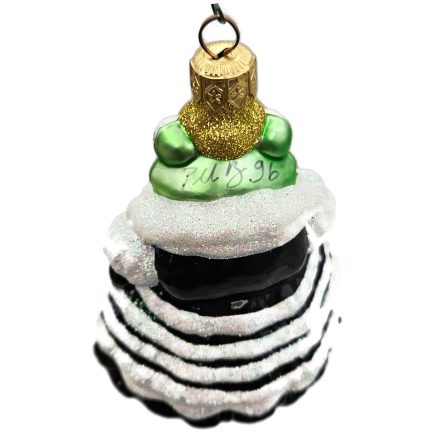 Patricia Breen Halloween Frog Queen Black White Glass Christmas Ornament 9715AUC
