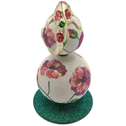 Patricia Breen Chameleon Cake Tree Topper Poppies Flowers Spring Glittered OOAK