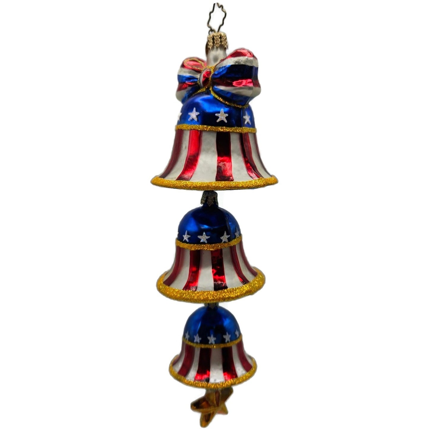 Christopher Radko Freedom Ring Forever Patriotic Bells Christmas Ornament 020606