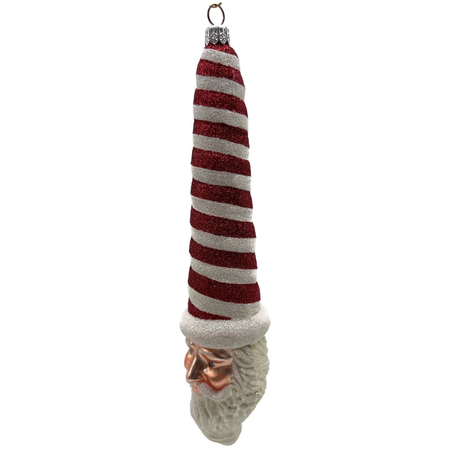 Patricia Breen Sucre Santa Claus Red White Peppermint Striped Christmas Ornament