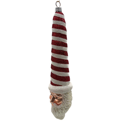Patricia Breen Sucre Santa Claus Red White Peppermint Striped Christmas Ornament