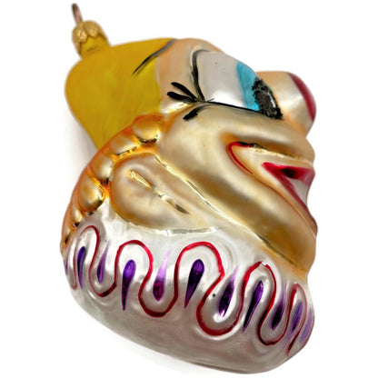 Christopher Radko Ornament Smiley Circus Clown Head Christmas Tree Decor 94-52