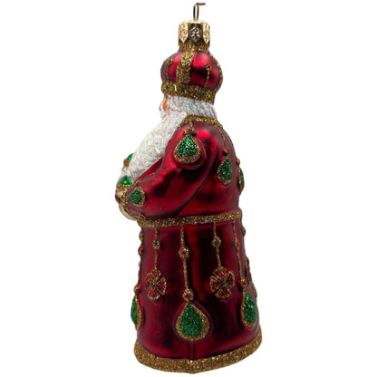 Patricia Breen Bedecked Bejeweled Santa Red Gold Green Christmas Ornament NM