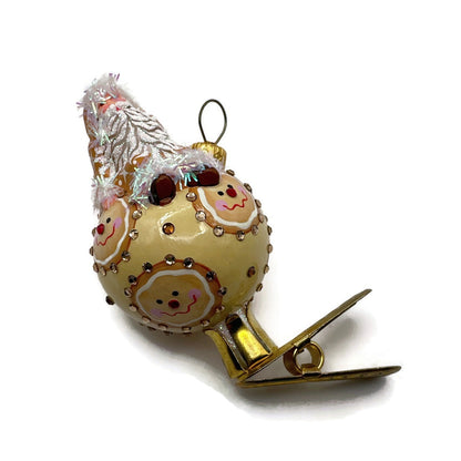 Patricia Breen Bauble Santa Gingerbread Faces Clip On Christmas Tree Ornament