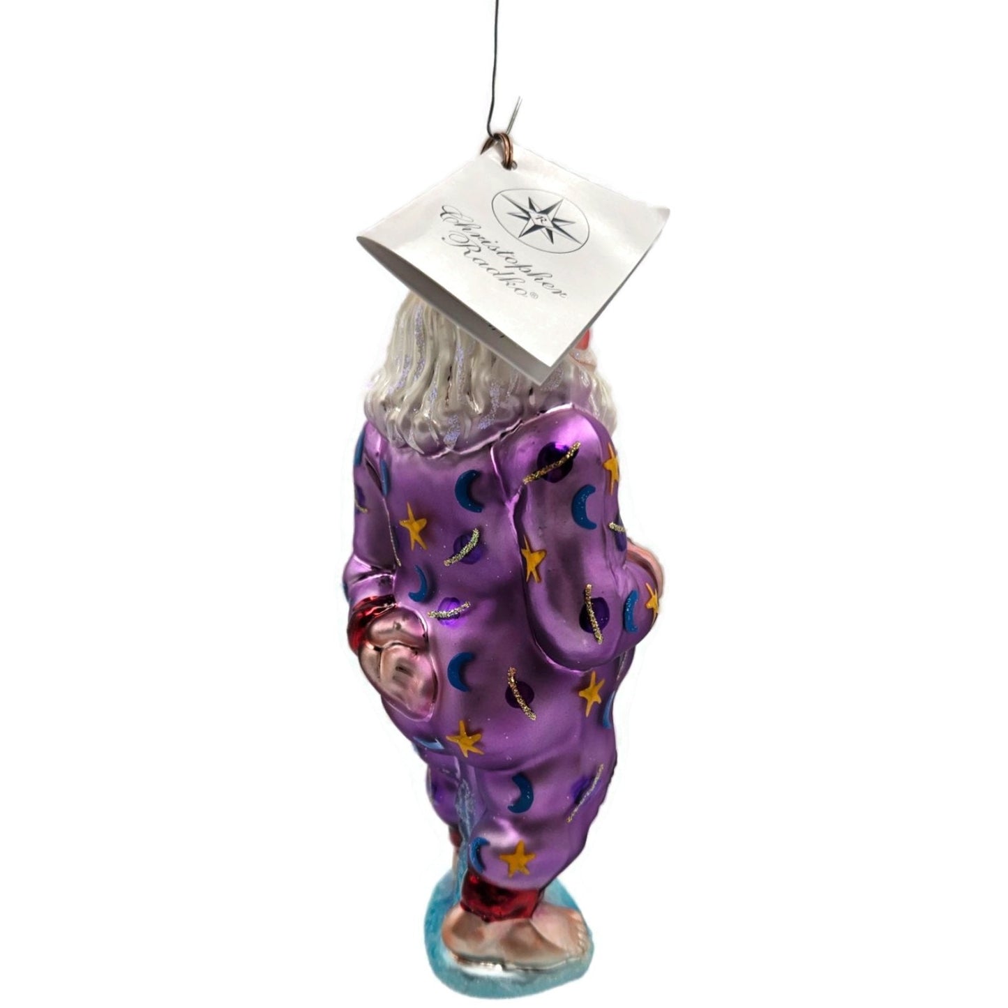 Christopher Radko Santa Jamas Purple Moons Star Christmas Tree Ornament 00-281-0
