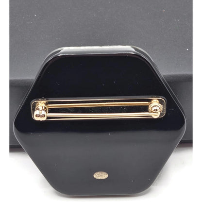 Chanel CC Logo Ski Brooch Black White Gold Snowflake Star Trees 2018 18B Rare