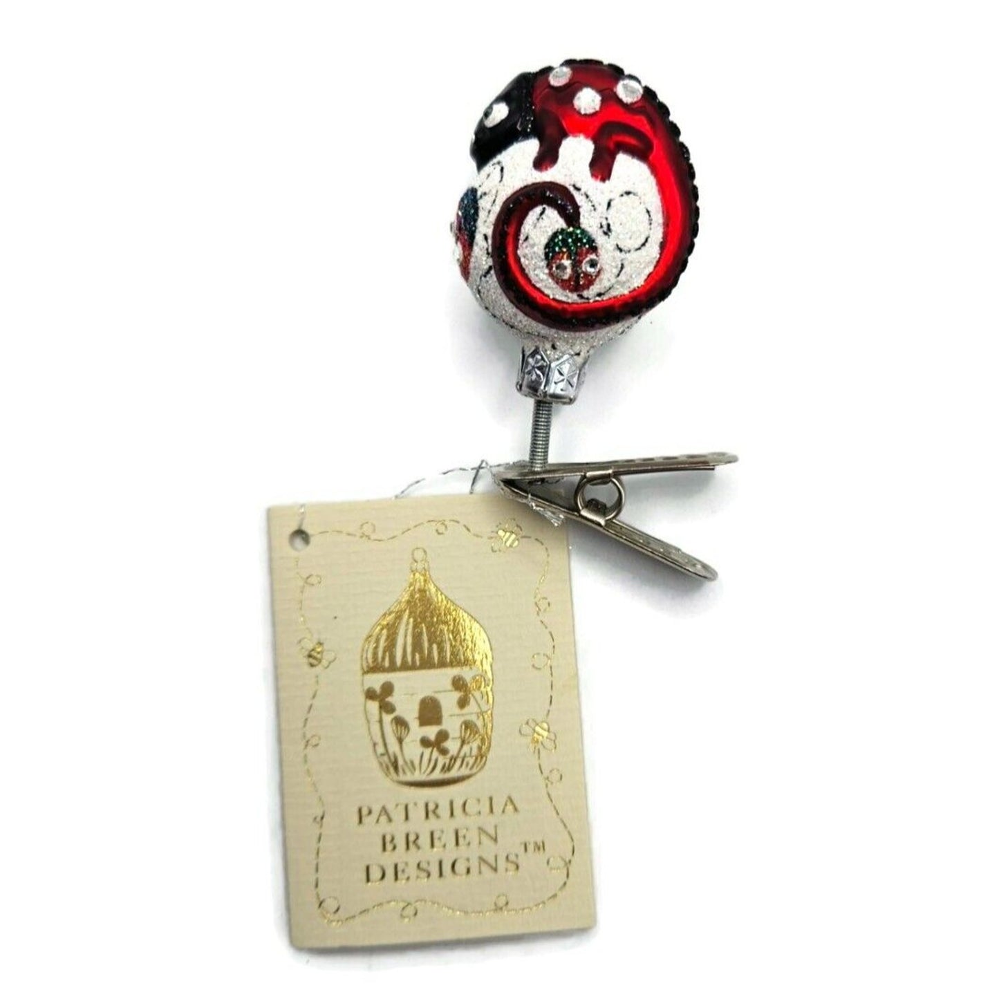 Patricia Breen Miniature Chameleon Ladybug Insect Clip Christmas Tree Ornament