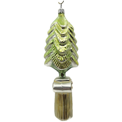 Christopher Radko Classic Christmas Column With Tree Green Ornament 93-408-0