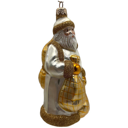 Patricia Breen Laden With Love Pearl Gold Santa Claus Christmas Tree Ornament