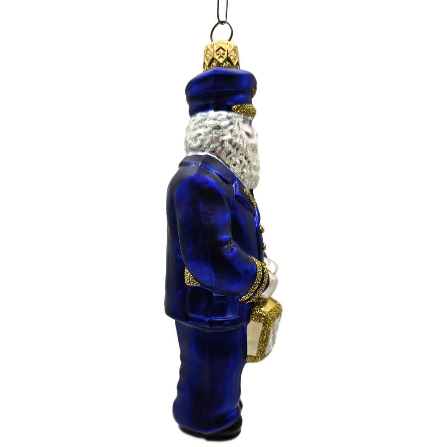 Patricia Breen Lighthouse Keeper Santa Claus Blue Nautical Christmas Ornament