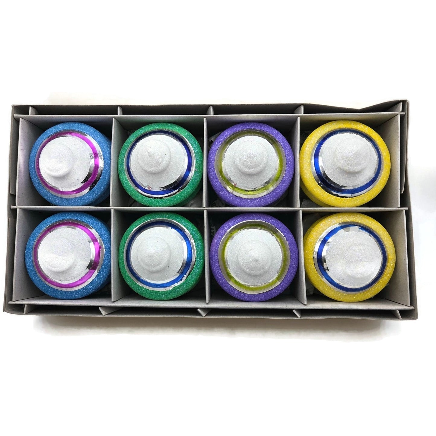 Christopher Radko Shiny Brite Snow Tops Reflector Christmas Tree Ornament Set