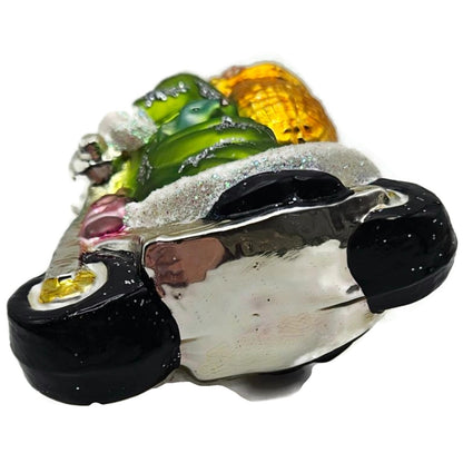 Christopher Radko Scooting Star Green Santa Claus Christmas Ornament 97-263-1