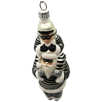 Patricia Breen Carry Me Santa Bank Robbers The Christmas Gang Striped Ornament