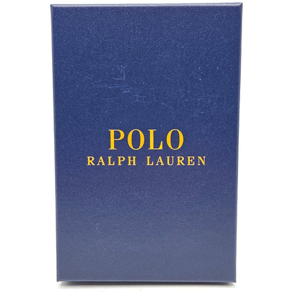 Polo Ralph Lauren Gold Black Leather Tag Double Lion Charm Keychain One Size NWT