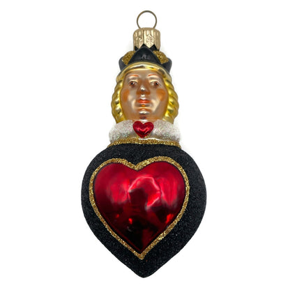 Patricia Breen Miniature Queen of Hearts Black Shiny Heart Valentines Ornament