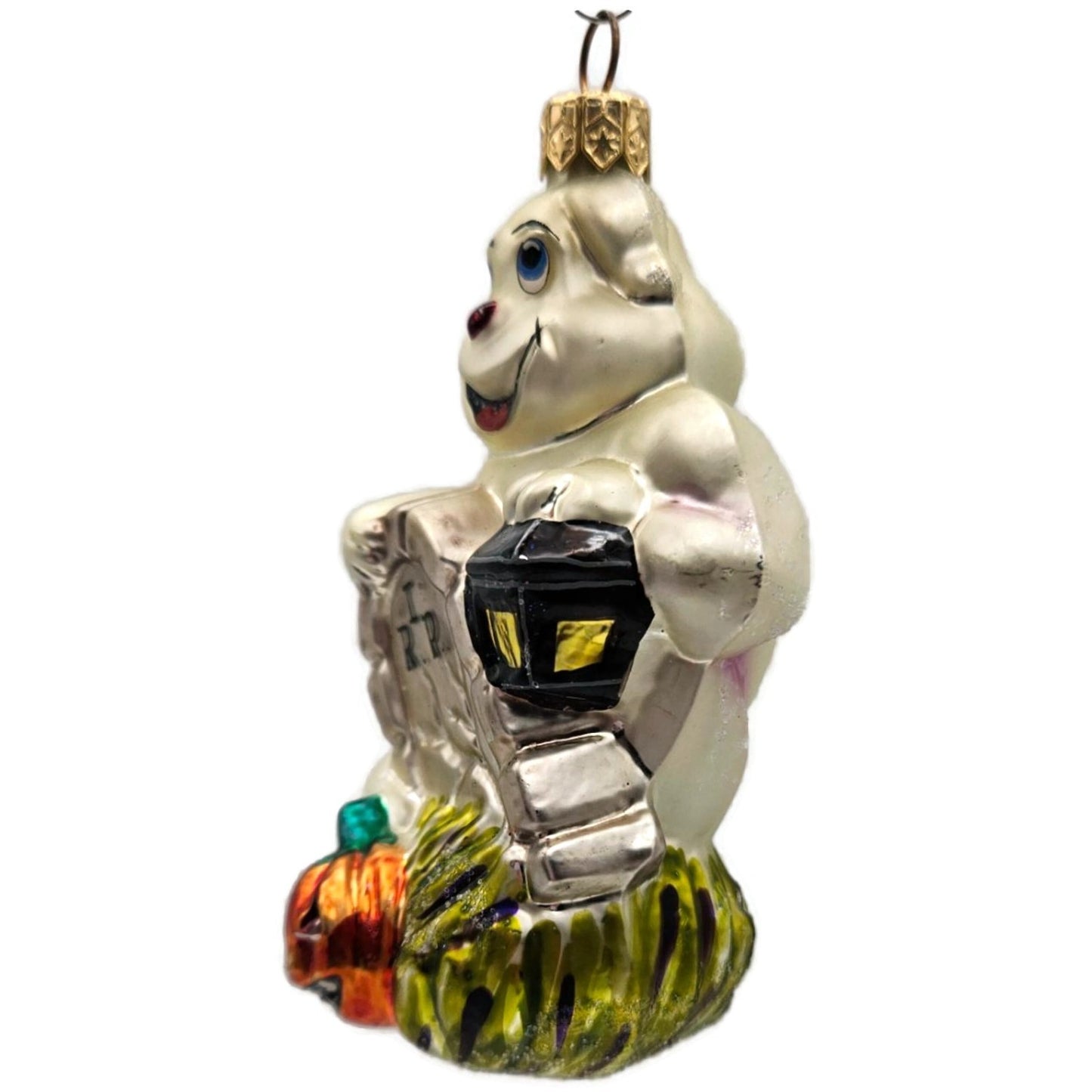 Christopher Radko Fright D Light Ghost Pumpkin Halloween Christmas Tree Ornament