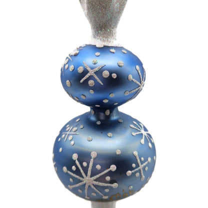 Patricia Breen Miniature Blizzard Finial Light Blue Matte Christmas Tree Topper