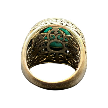 925 Sterling Silver Ring Blue Amazonite Gemstone Dome Made in Thailand Size 7