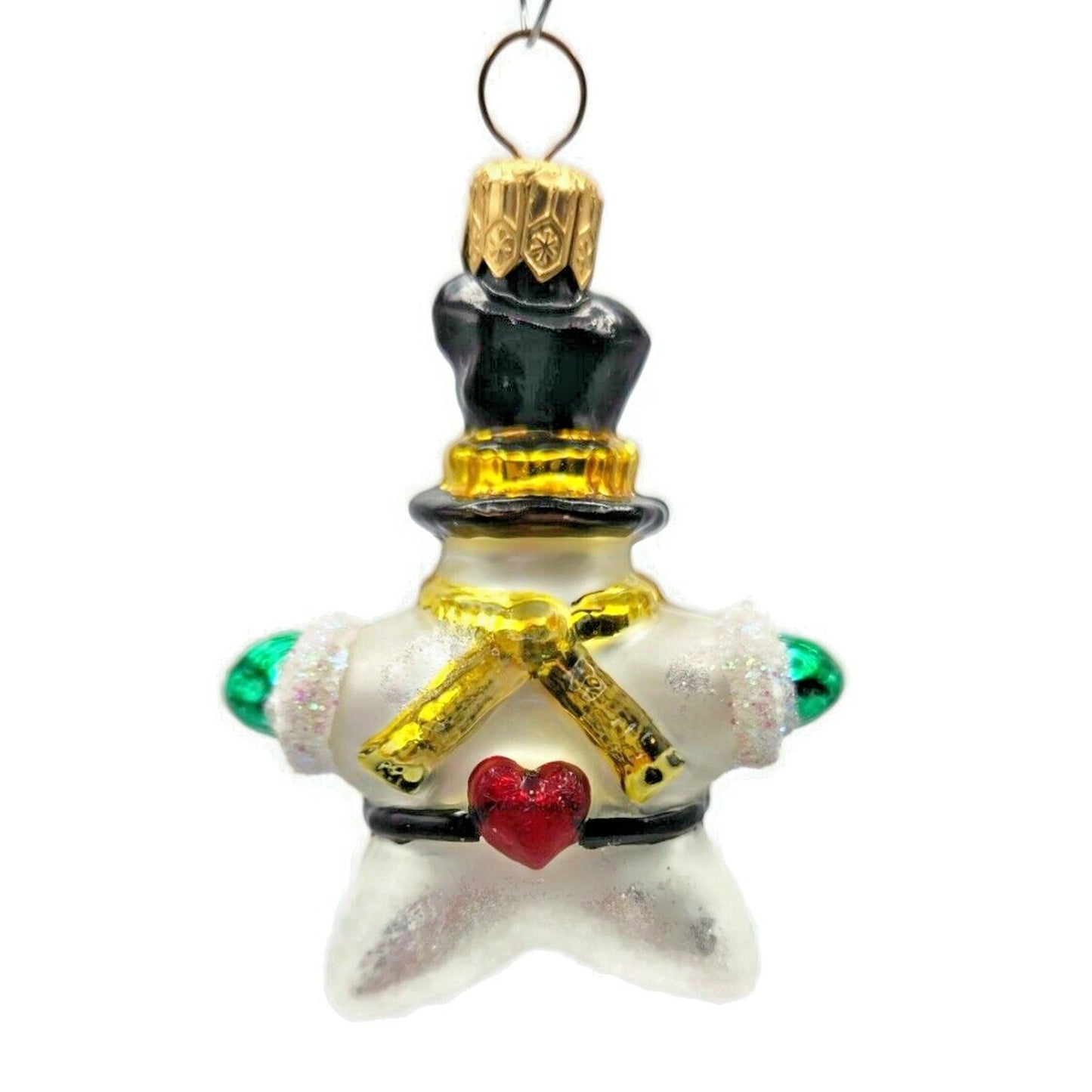 Christopher Radko Hearts for You Gem Snowman w/ Hat Christmas Ornament 99-955-0