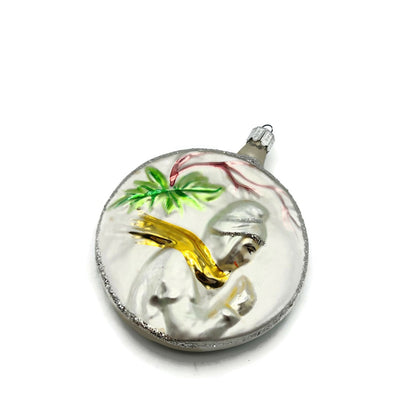 Christopher Radko Early Winter Medallion Silver Christmas Tree Ornament 90-024-0